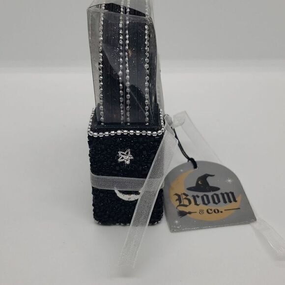 Moon and stars beaded coaster set with holder - Picture 3 of 9